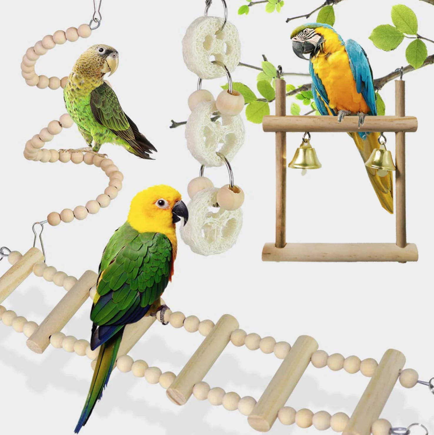 

Amazon Top Selling Multicolored Wooden Blocks Flying Pet Bird Chew Toy for Angry Bird Toy Parrot Parts
