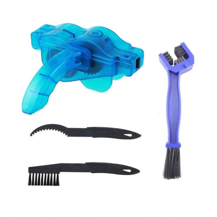 

RTS Plastic Portable Mini 3D Motorbike Chain Cleaner Kit Quick Chain Brushes Bicycle Cleaning Tools, As pictures