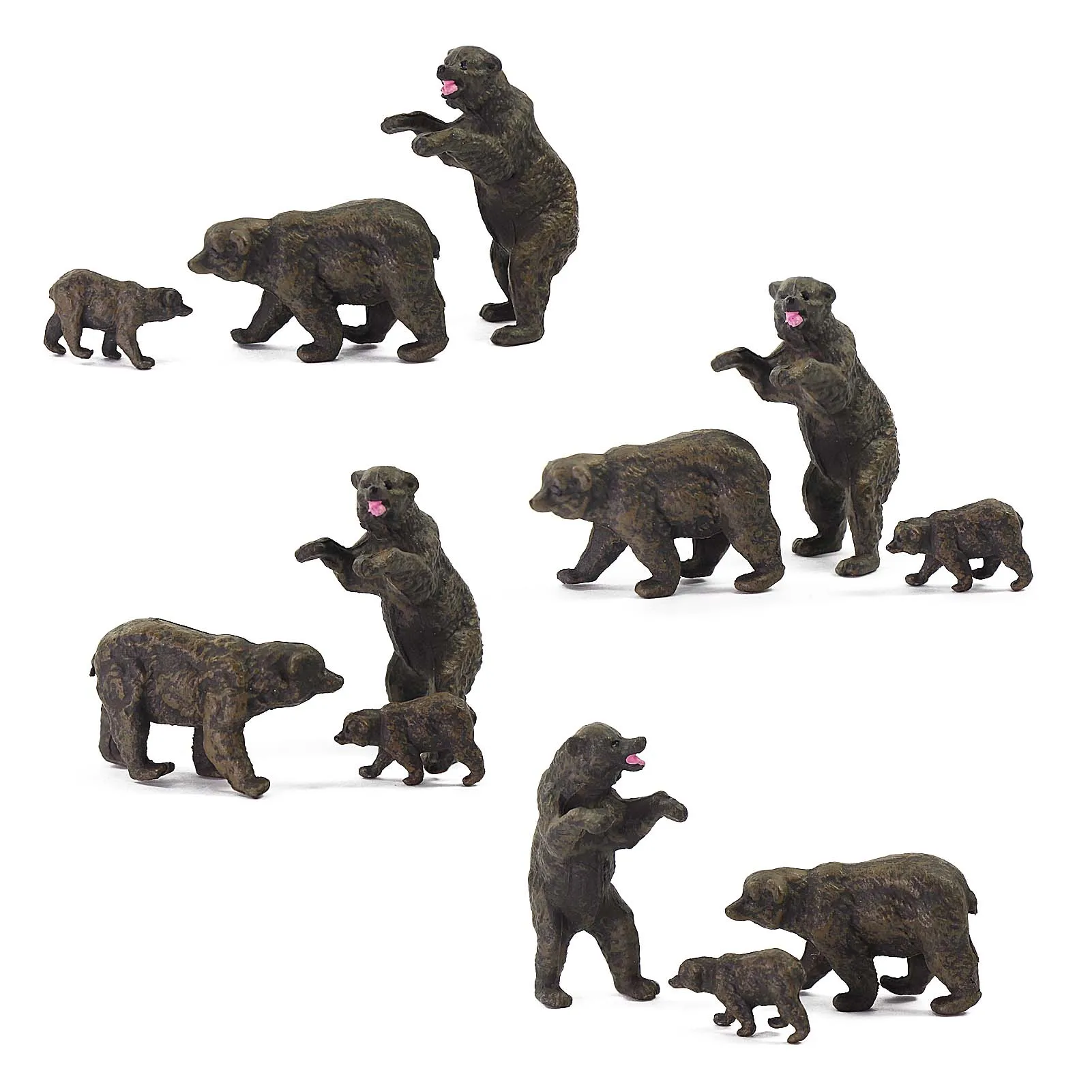 

AN8717 Model Railway Train Layout HO Scale 1:87 Zoo Wild Animal PVC Bears Family