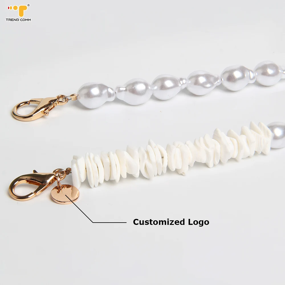 

Wholesale Custom Lanyard Love Bracelet DIY Jewelry Gift Charm Pearl Hand Beaded For Antilost Rope Mobile Phone Wristlet Chain