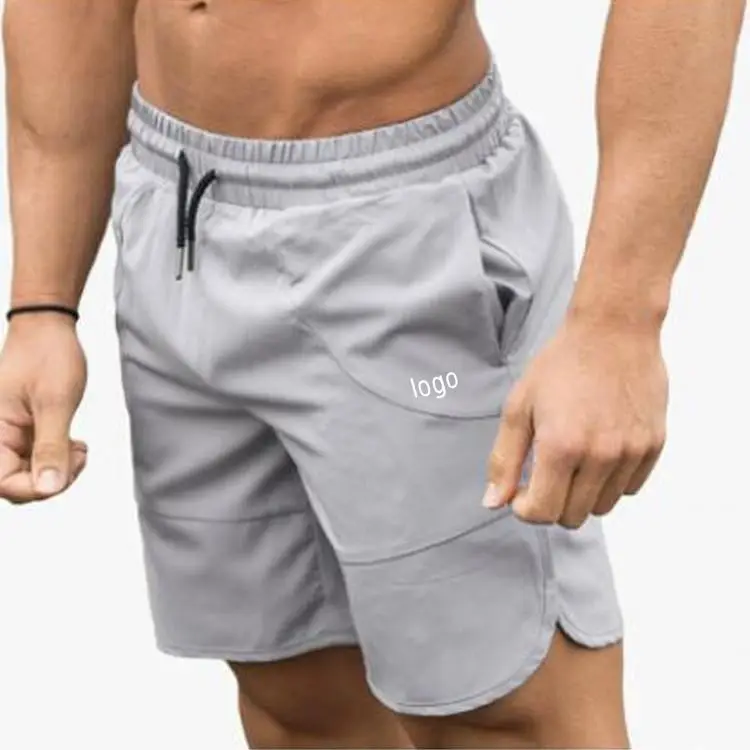 

Custom Men Summer Outdoor Elastic Waist Nylon Dark Gray Board Athletic Sport Shorts
