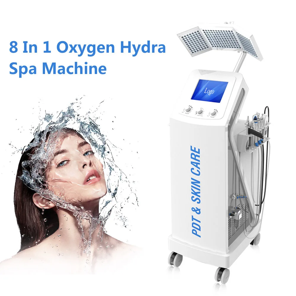 

Multifunctional aqua skin care jet facial 8 in 1 hydro oxygen water peel dermabrasion hydra oxygen therapy equipment