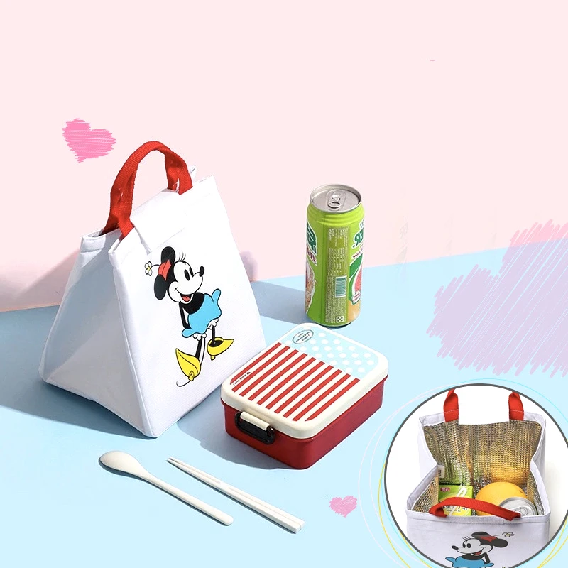 

New Disney Portable lunch bag Mickey Picnic Bag with Foil inner Cooler Bags