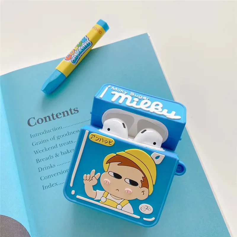 

Japan lollipop box fujiya cartoon Wireless charging Earphone soft Case For Airpods 1 2 airpods pro Accessories BT cover