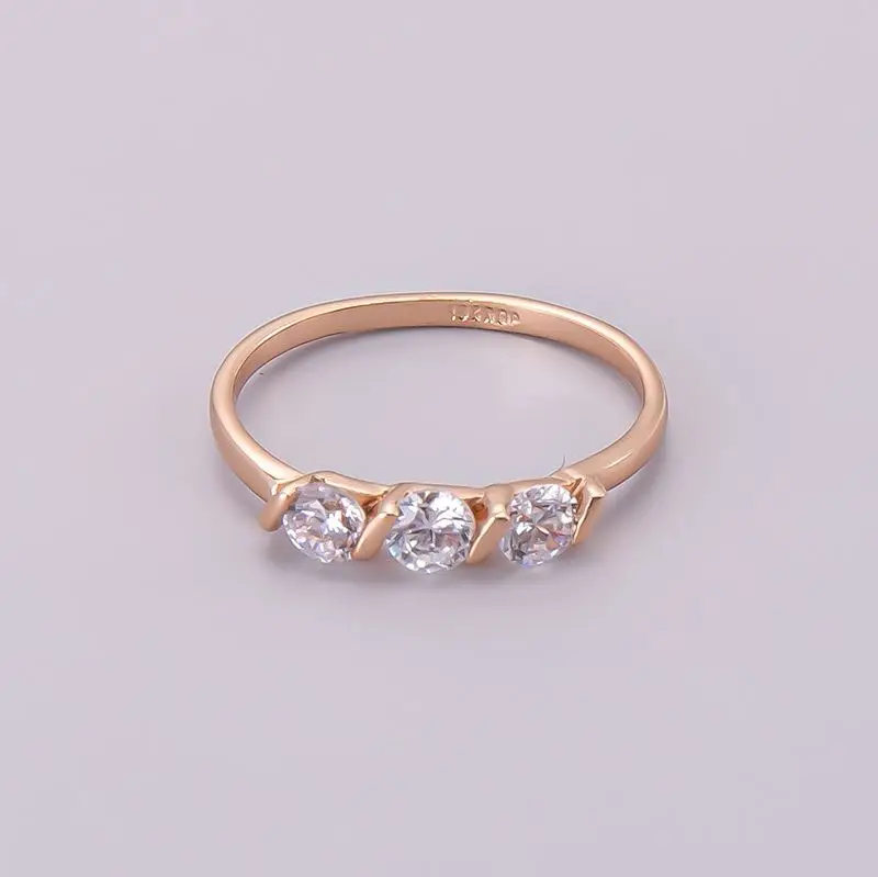 

YR10031 Gift Party Wedding Diamond Rose Gold Plated Fashion Delicate Copper Cubic Zirconia Jewelry Ring For Women