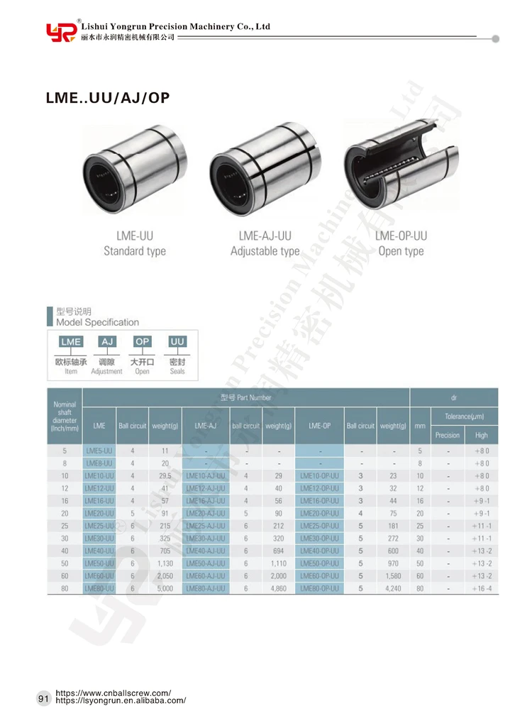 Linear Bushing Bearing Lm16uu/lme16uuaj/lme16uuop Buy Linear