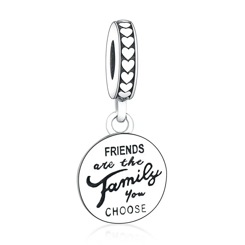 

Hot Sales Wholesale 925 Sterling Silver Write Friends Are Family Your Choose Pendant Beads Charm For Bracelet Necklace