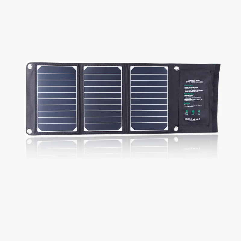 
2019 Latest design16W camping solar panel charger with USB charging Port for mobile phone 