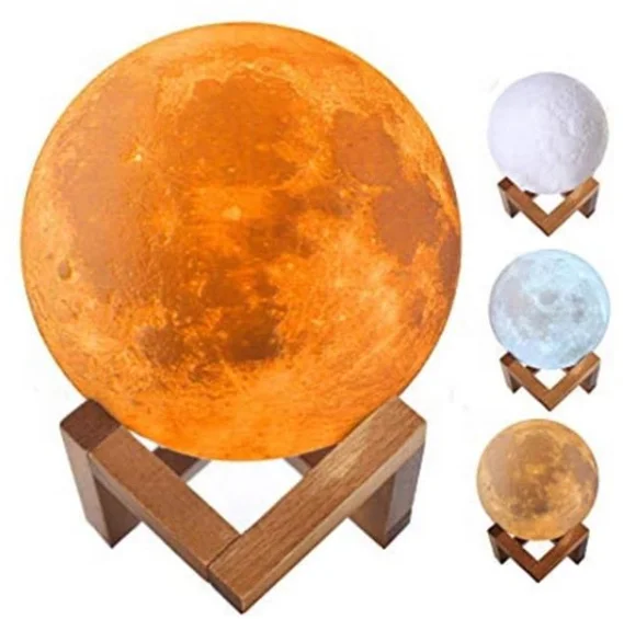 12 cm With 3 Colors 3D Led Magical USB Charge Mini Battery Powered Moon Night Light Moonlight