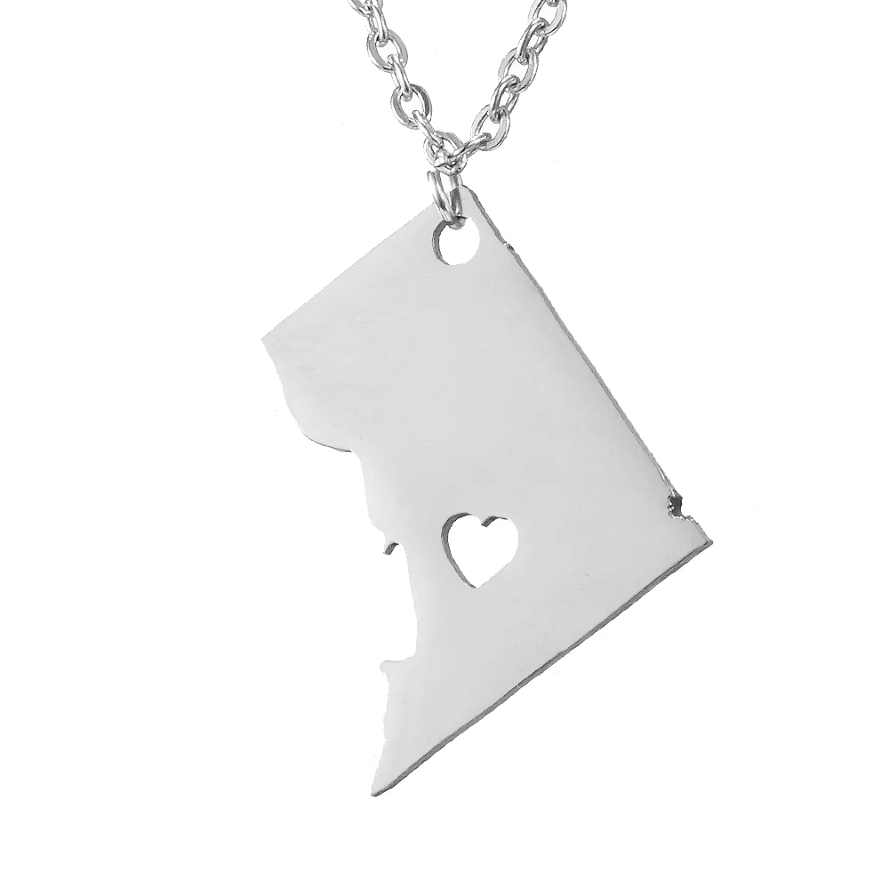 

Ethlyn Washington DC Map Jewelry Pendant American Symbol Stainless Steel Necklace Scenic Gifts P178