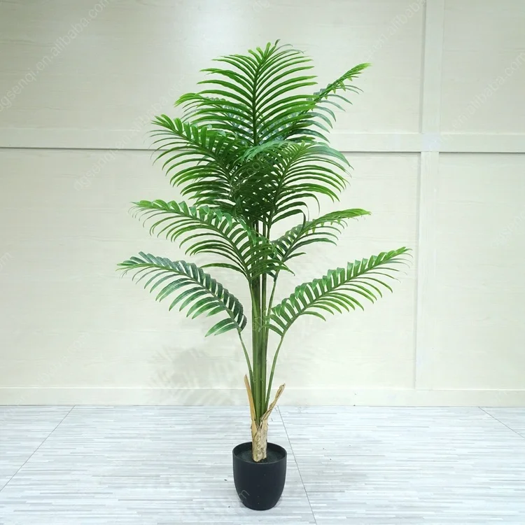 

High Quality Decoration Bonsai Plastic Artificial Palm Plant, Green color or customized