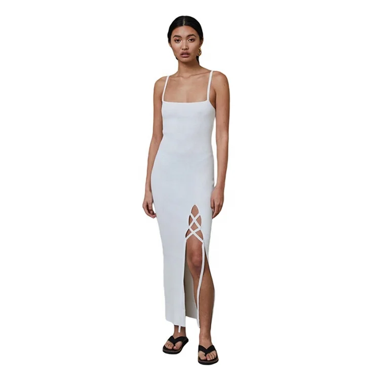 

2021 Casual Womens Summer Dresses Trendy White Long sexy Dress