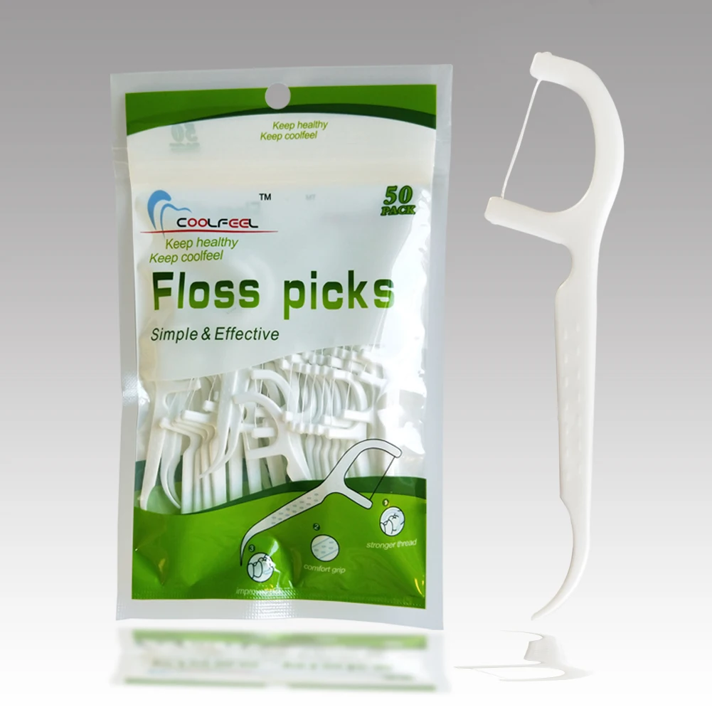 

Wholesale waxed low moq bulk price private label dental floss, White
