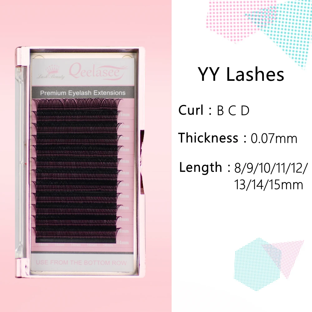 

Super Soft Mink Silk Wholesales YY Lash Black Color Lash 0.05 0.07mm Y Shape Eyelash Extension with Customized Order Service, Natural black eyelash extension