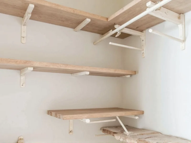 DIY closet organizer using reclaimed wood shelves