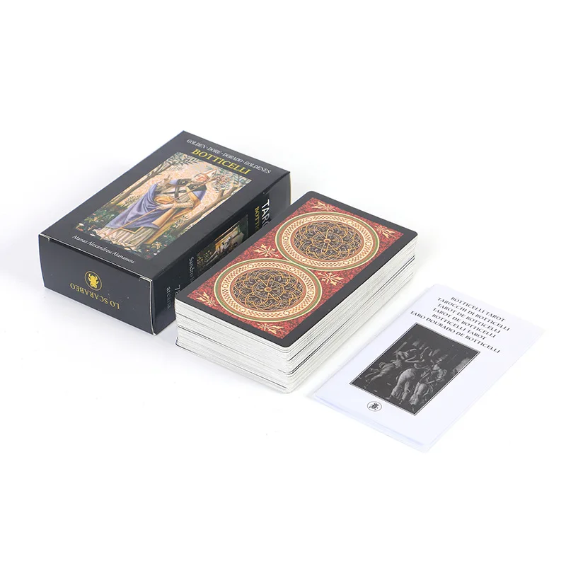 

NEW Golden Botticelli Tarot Cards Card Game Tarot Deck with Guidebook Board Game for Adult Family Oracle for Fate Divination