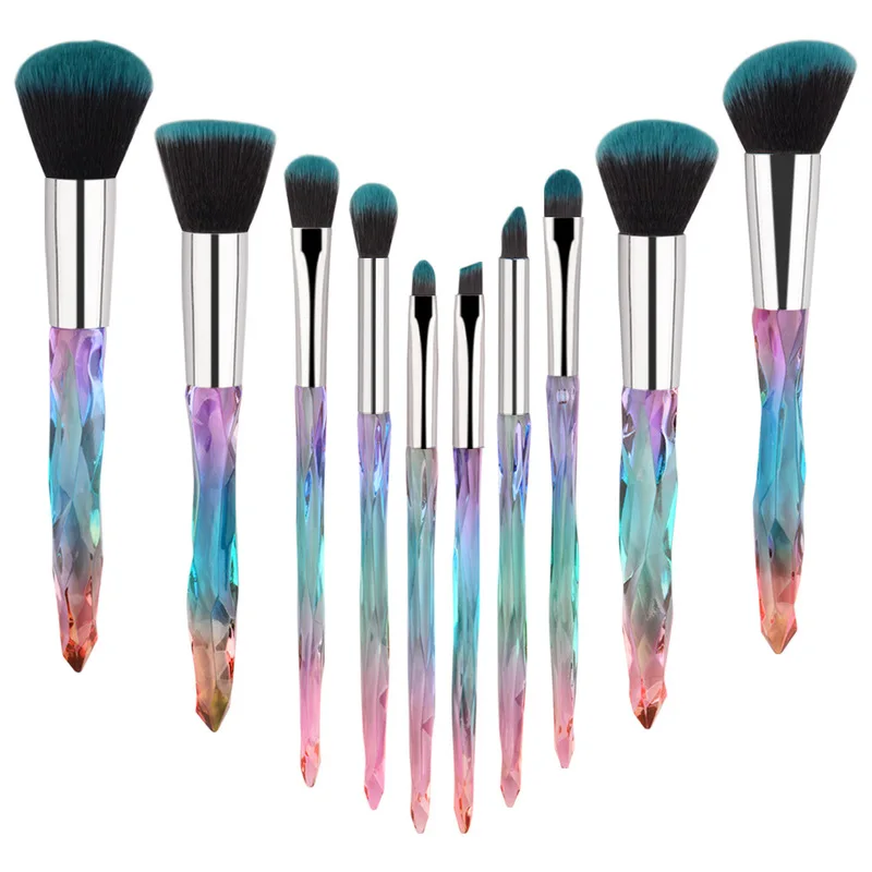 

10 Pieces Private Label Packaging Bags Makeup Brush Set, Customized color