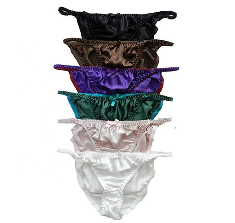 

The Most Popular Women's Ladies Satin Silk Bikini Sexy Stretch Panties T-back Cardin underpants
