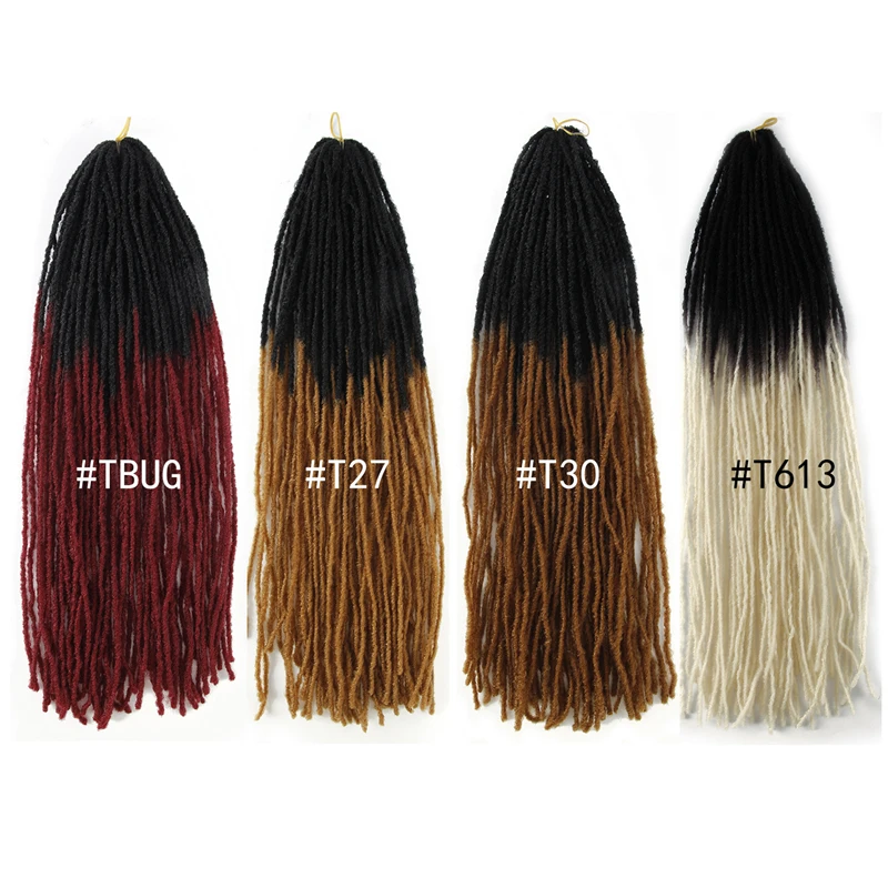 

Soft Deadlocks Sister Locks Afro Crochet Braids Ombre Color 18 Inch Synthetic Women Locs Crochet Hair