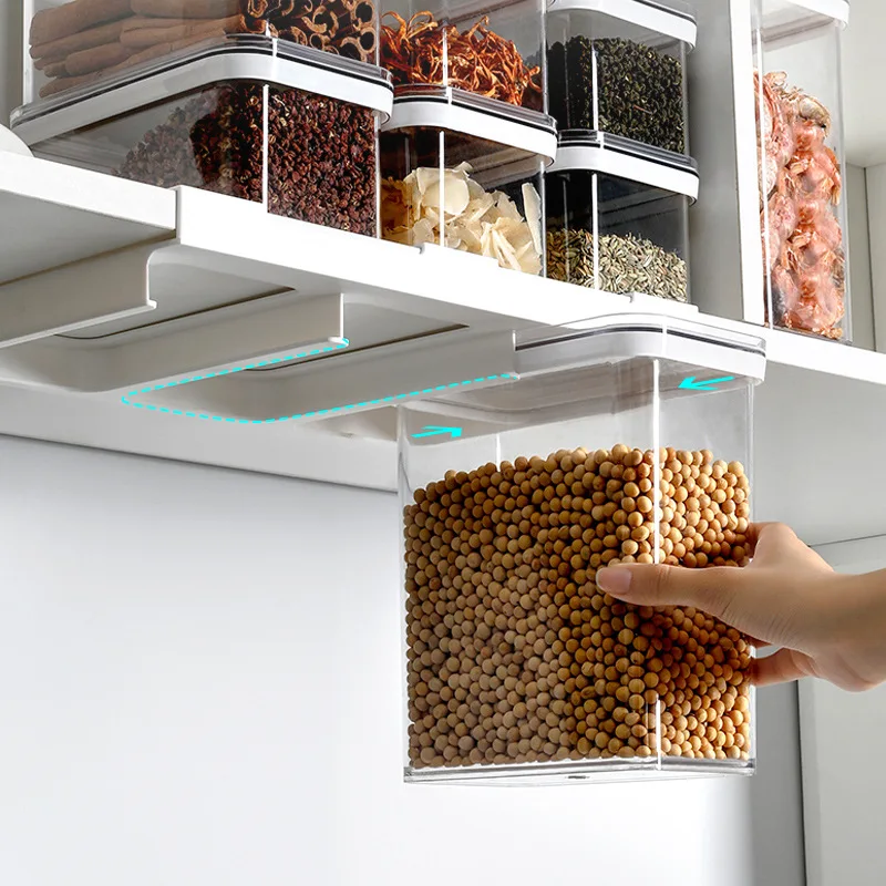 

Under Shelf sealed tank Cabinet hanging sealed food containers with transparent lid