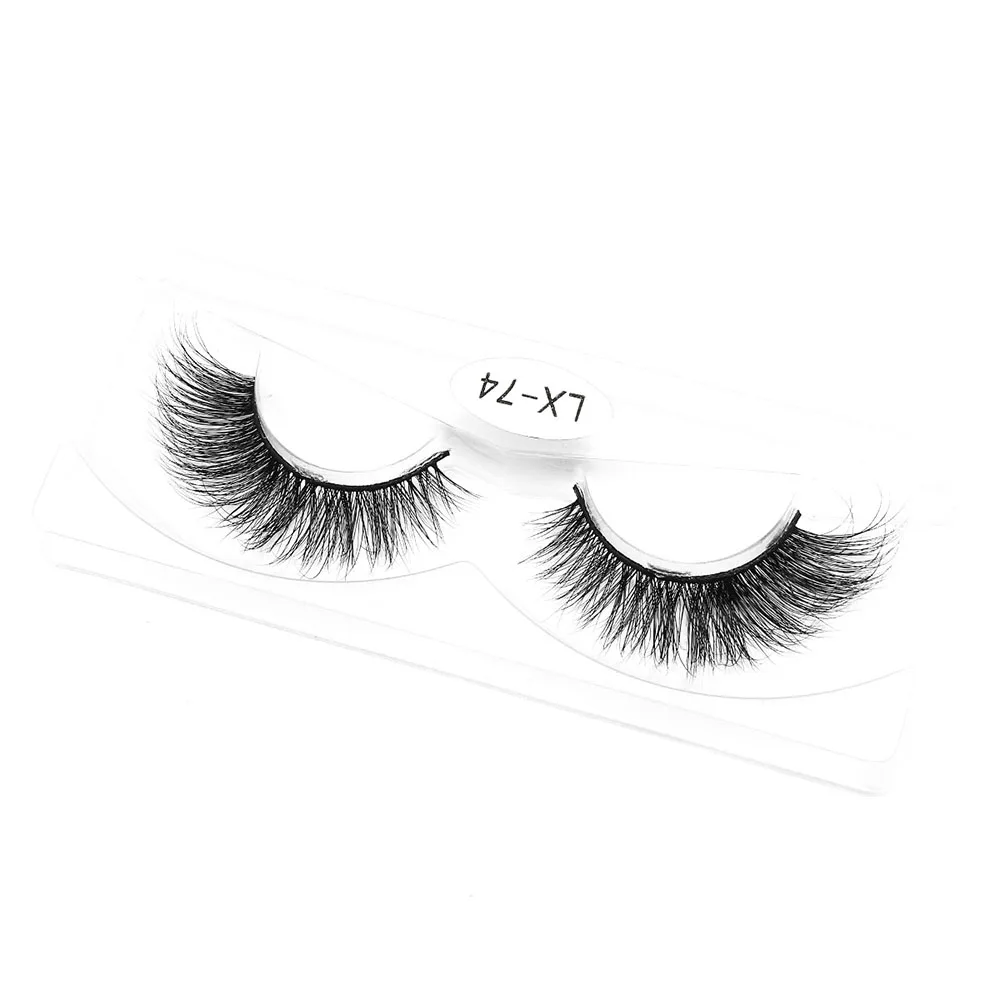 

factory vendor 100% real fur soft fiber eyelashes with custom packaging