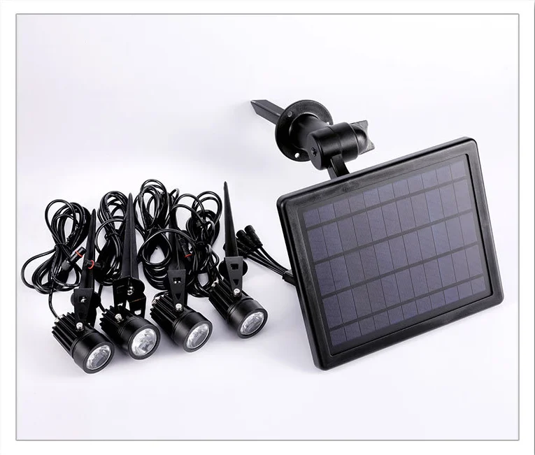 1 for 4 Powerful Solar Powered Landscape Light 6W LED Waterproof Solar Garden Spot Light lawn lamp