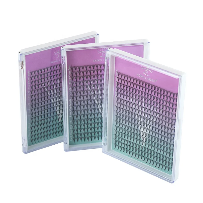 Hot Selling Song Lashes Korean PBT Fans Super Soft Handmade Russia Synthetic Pro Made Fans Eyelashes Extensions