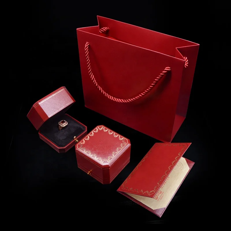 

Custom red classic Velvet Jewelry Box wholesale Ring Earring Bracelet Necklace Box Jewellery Packaging With Logo