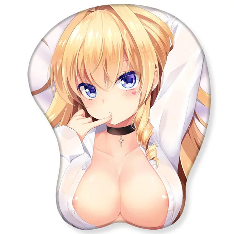 

Wrist rest ergonomic sexy anime 3d custom breast cartoon girl colour mouse pad