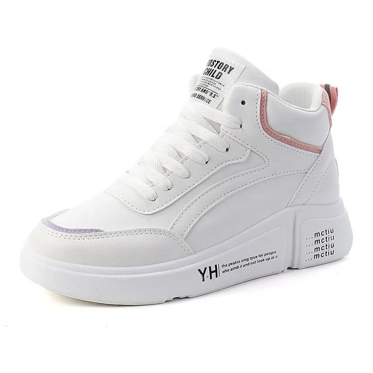 

Custom Cheap Fashionable Design Women White PU Leather Sneakers, Customized
