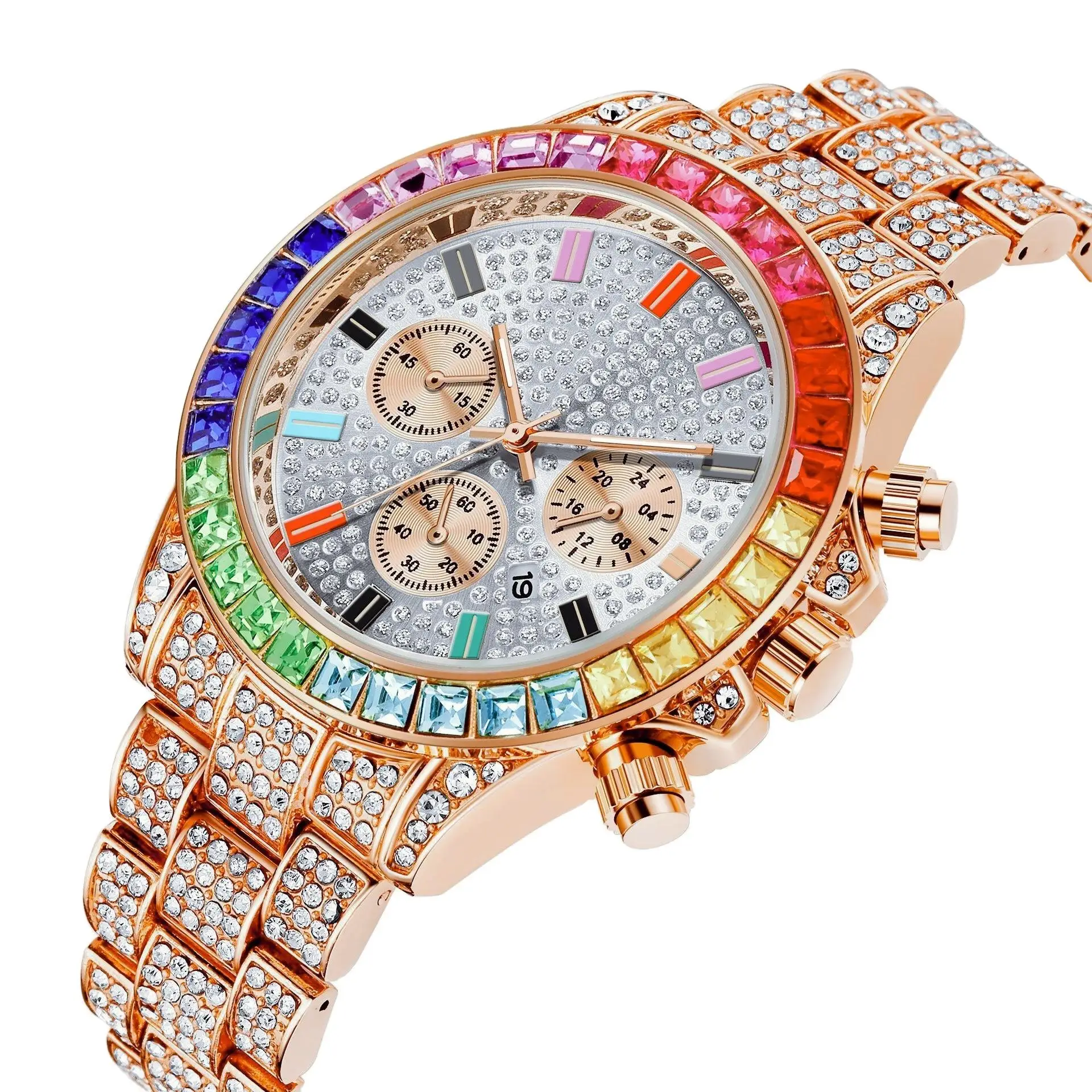 

Wholesale Christmas Gift Ideas Gold Square Watch Men Luxury High Quality Diamond Watch