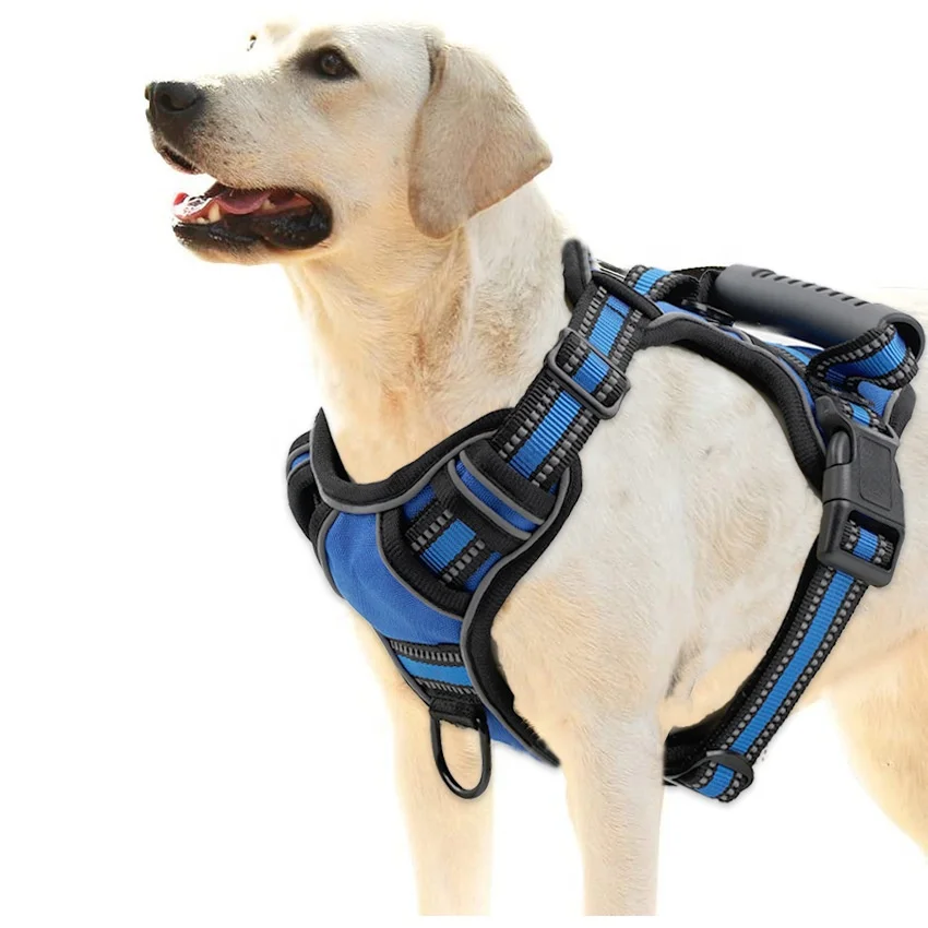 

Manufacturers OEM custom luxury reflective pet undershirt soft mesh padded no-pull front dog harness with handle