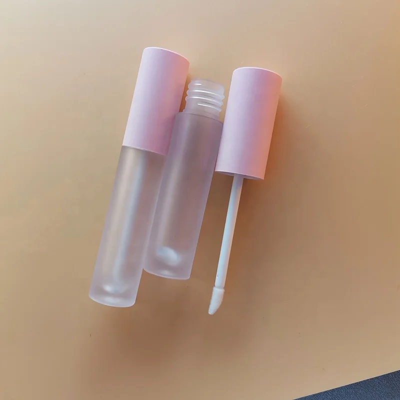 
Wholesale 5 ML pink lid lip gloss container matte white private label lip gloss tube customs lip gloss packaging with pink top 