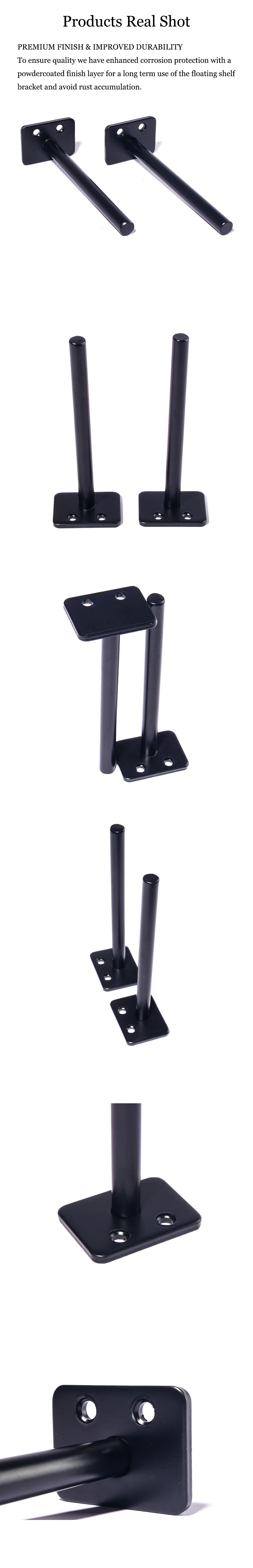 Estante Escondido Entre Corchetes Negro Fundido De Servicio Pesado