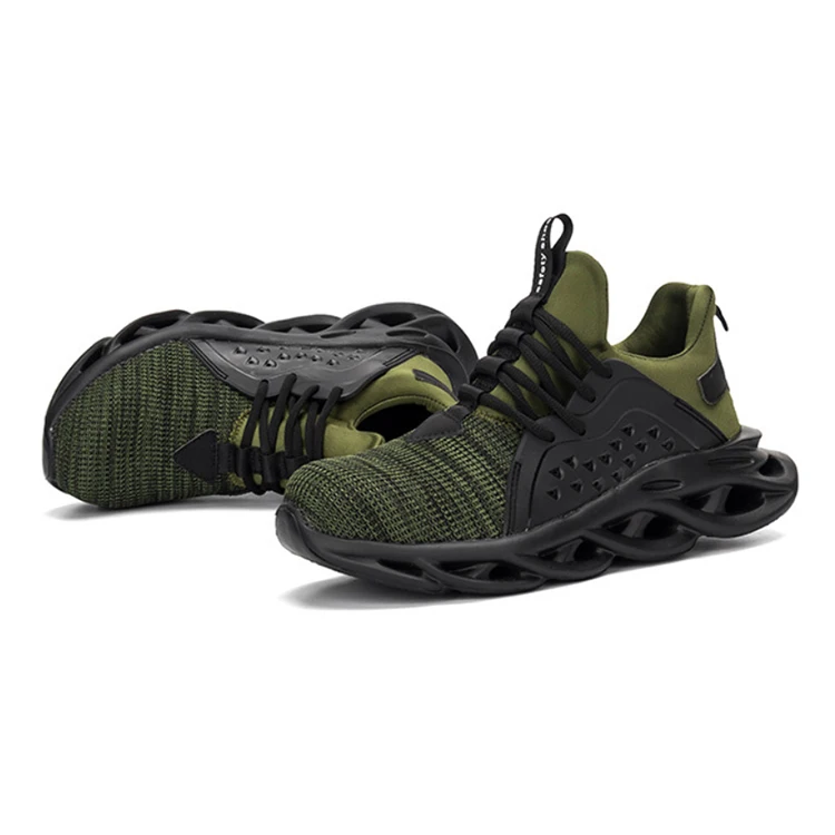 

New Material Reflective Lightweight Non-Slip Steel Toe Shoes Industrial Construction Shose Safety, Black/grey/green