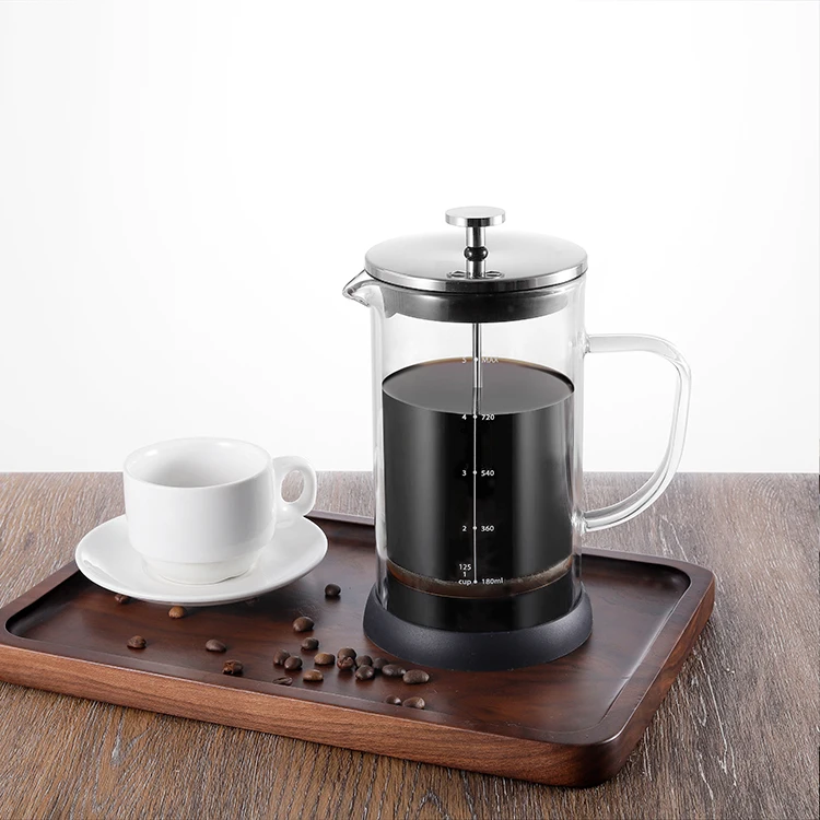 

Coffee Plunger 18/8 304 Double Wall Stainless Steel Coffee French Press With Filter 1L, Transparent
