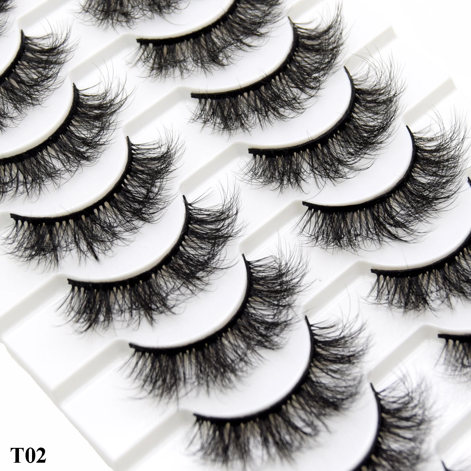 

New Full 10 Pairs 3D Faux Mink False Eyelashes Natural Long Fluffy Eye Lashes Wispy Makeup Beauty Extension Short Fake Eyelashes