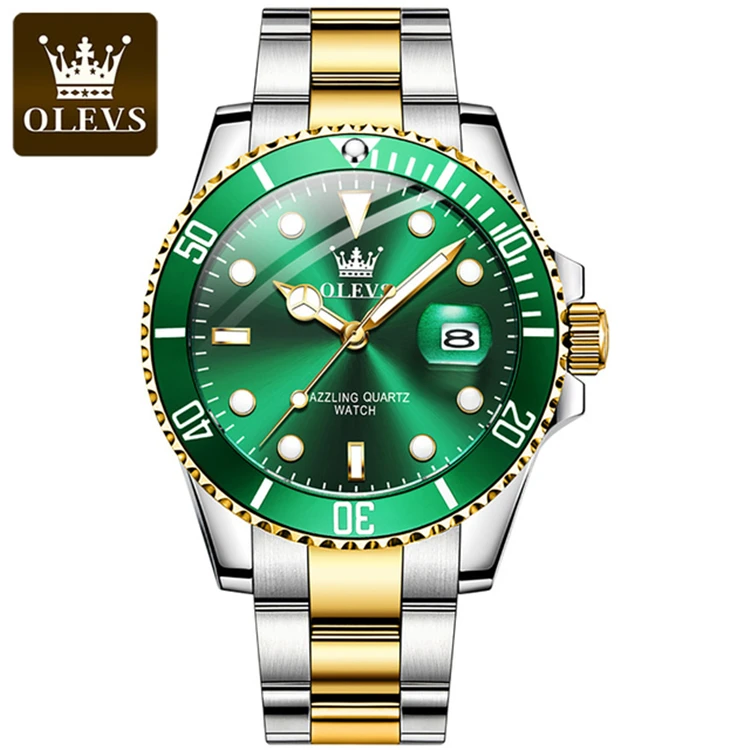 

olevs watch 5885 Fashion Business Men WristWatch Stainless Steel Strap Quartz Waterproof Analog Watch For Men