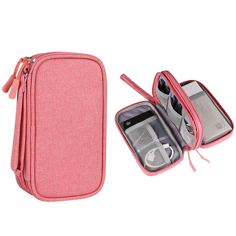 

SM05 OEM power bank storage bag multi-function waterproof organizer bag case for hard disk charger data cable earphone u disk, 4 colors