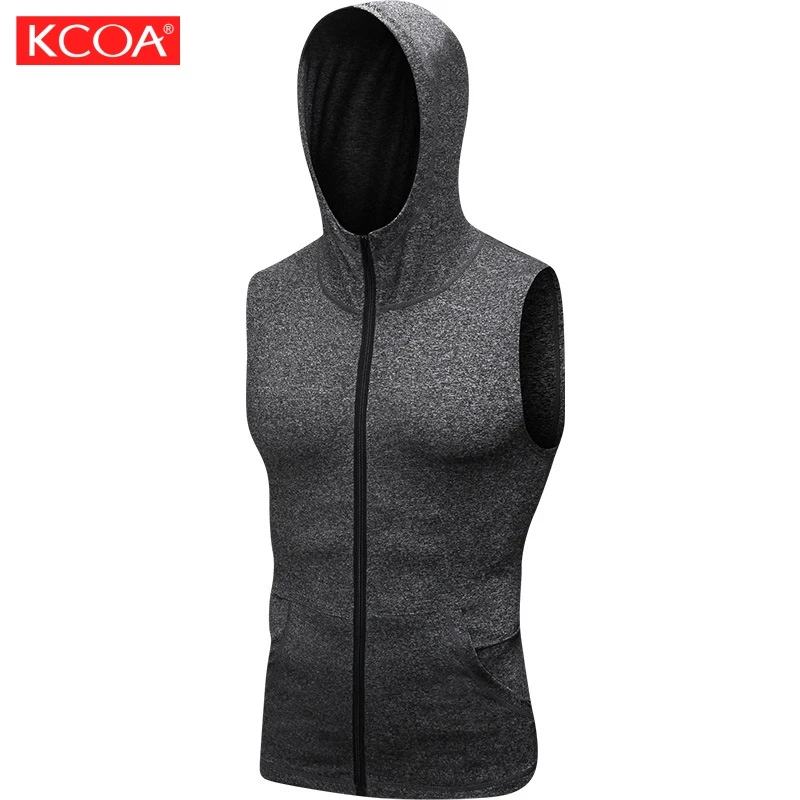 

Breathable Custom Bodybuilding Stringer Vest With Zip Workout Clothing Gym Yoga Top Fit Tank Tops Men With Hat