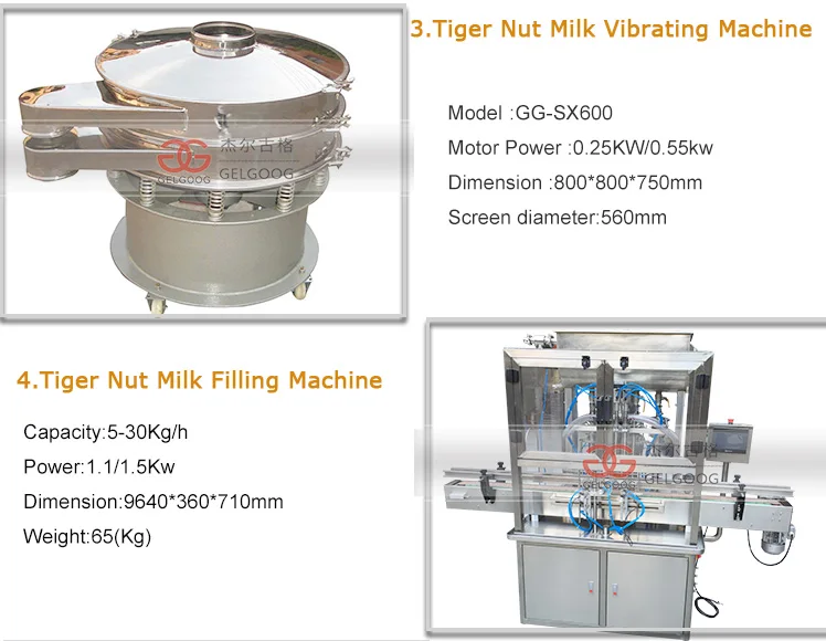 Gelgoog Tiger Nuts Milk And Flour Processing Grinding Production Line Tiger Nuts Milk Making