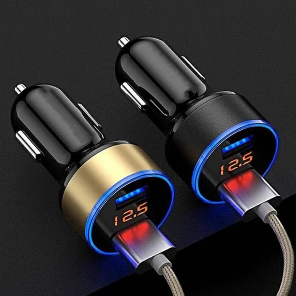 

3.1A Car Charger Mobile Phone Fast Charging Adapter Car with LED Display For Xiaomi mi9 Huawei P30 P20 USB Charger Iphone 11 13