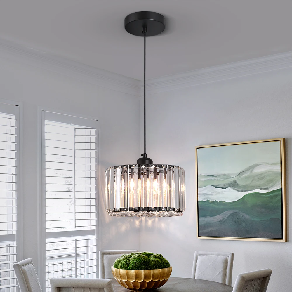UK Warehouse Dropping Retro Dining Table Lamp Simple Creative Chandelier Homestay Crystal Lamp Circular Pendant Light