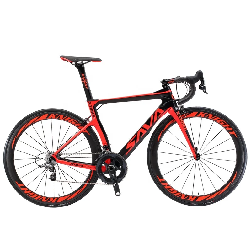 

Carbon Fibre Road Bike SAVA 700C Carbon Racing Road Bicycle for Men and Women, Red/grey/orange/black red/black green