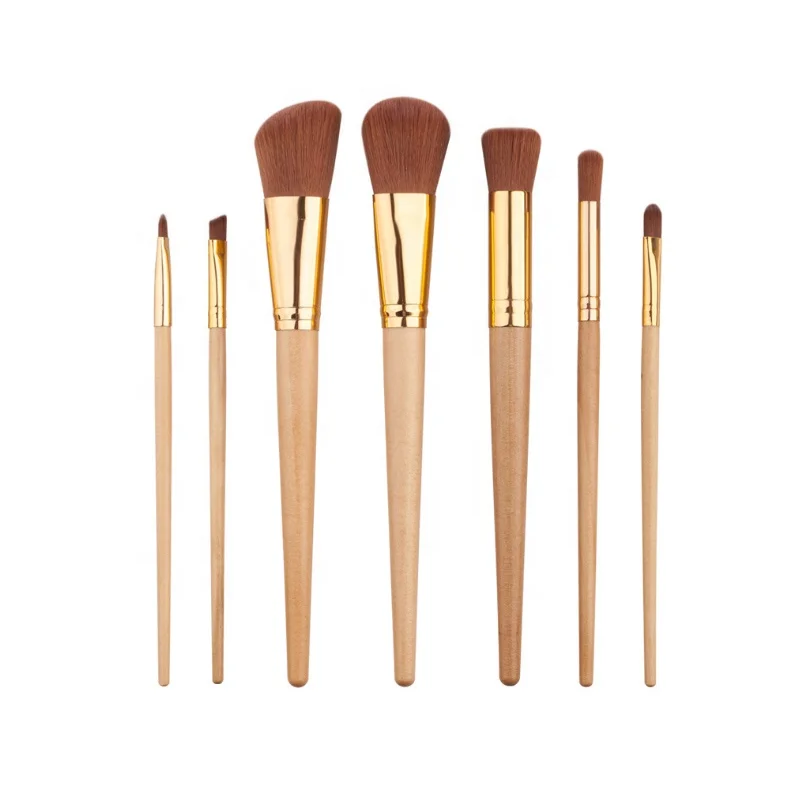 

7PCS Cosmetic Brushes Wood Handle Makeup Brushes Set Beauty Makeup Tools OEM/ODM Private Label, Customized color accepted