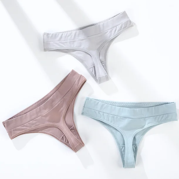 

Low Rise Thong Women Panty Simple Cotton G String Breathable Underwear