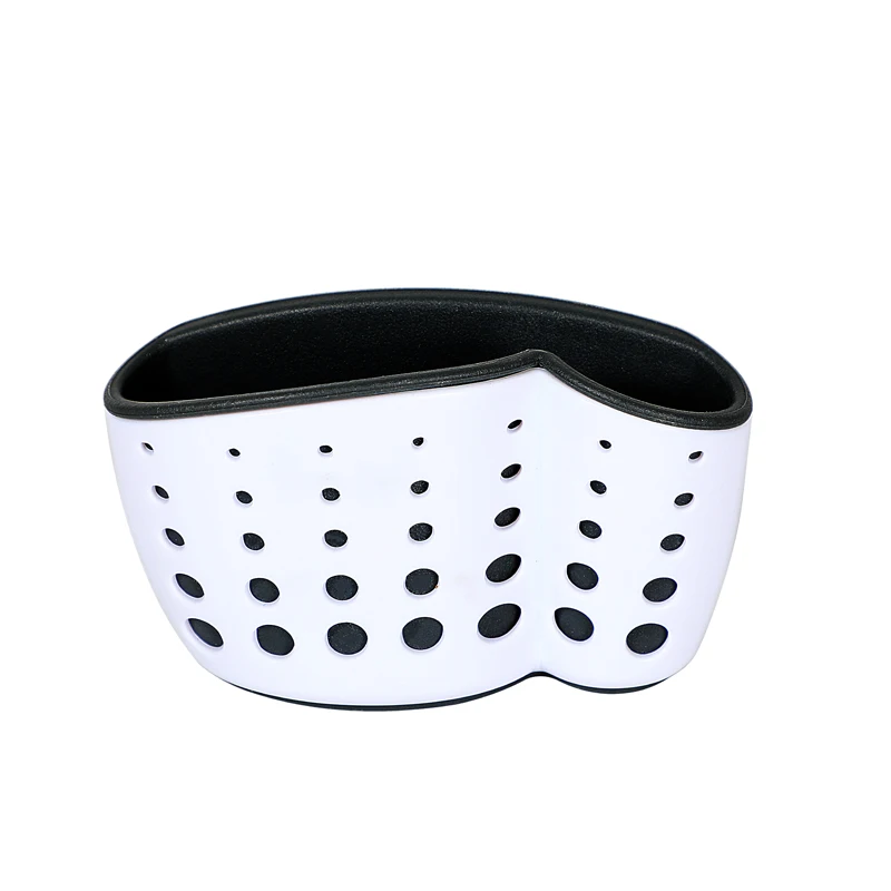 

BOOMJOY Durable Kitchen Gadgets Rainfall Bathroom Holder Adsorption Kitchen Sink Storage Strainer Basket, White+black