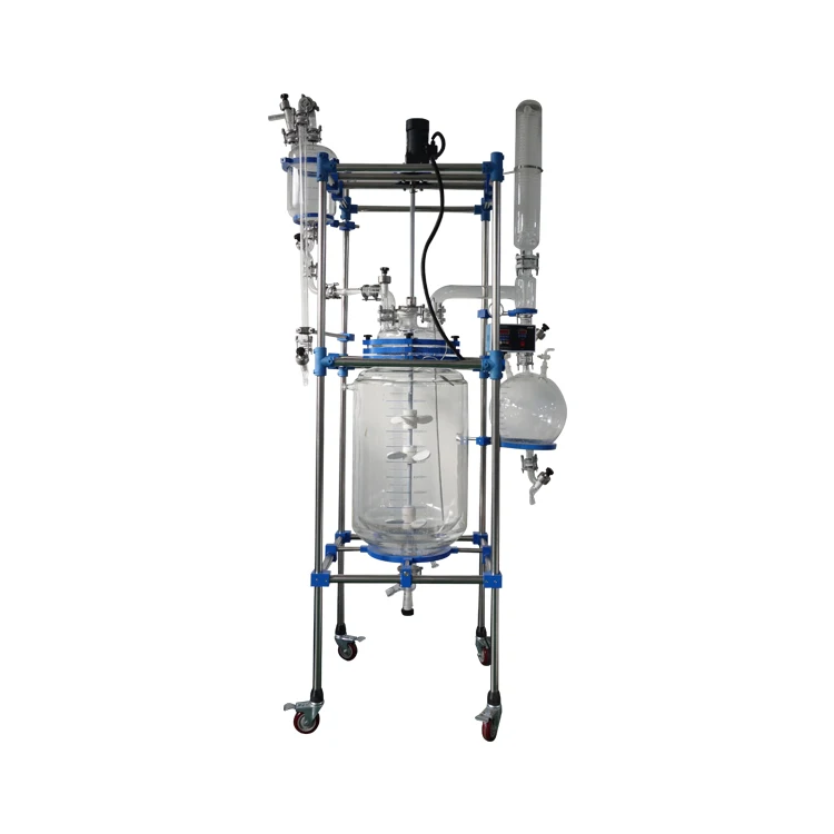 2L 5L 10L 20L  jacketed bioreactor for bacterial fermentation factory