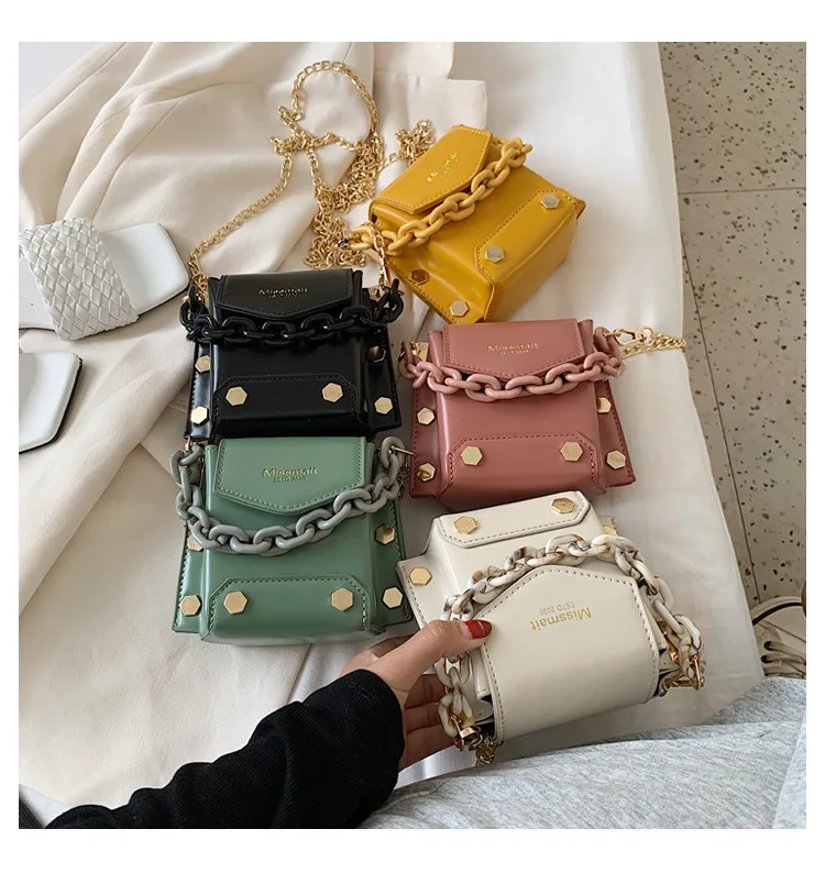 

2020 fashion temperament purses female handbags rivet small inclined shoulder hand bags