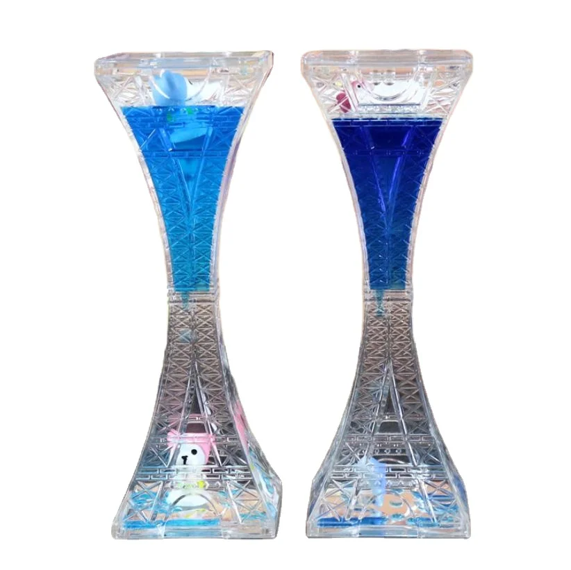 

Tower oil drop oil glass hourglass floating small animal cartoon creative decoration student gift wholesale, Clear/customized